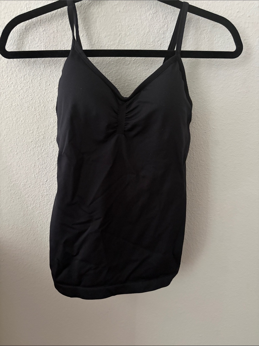 Black V-Neck shape wear Tank Top - Women